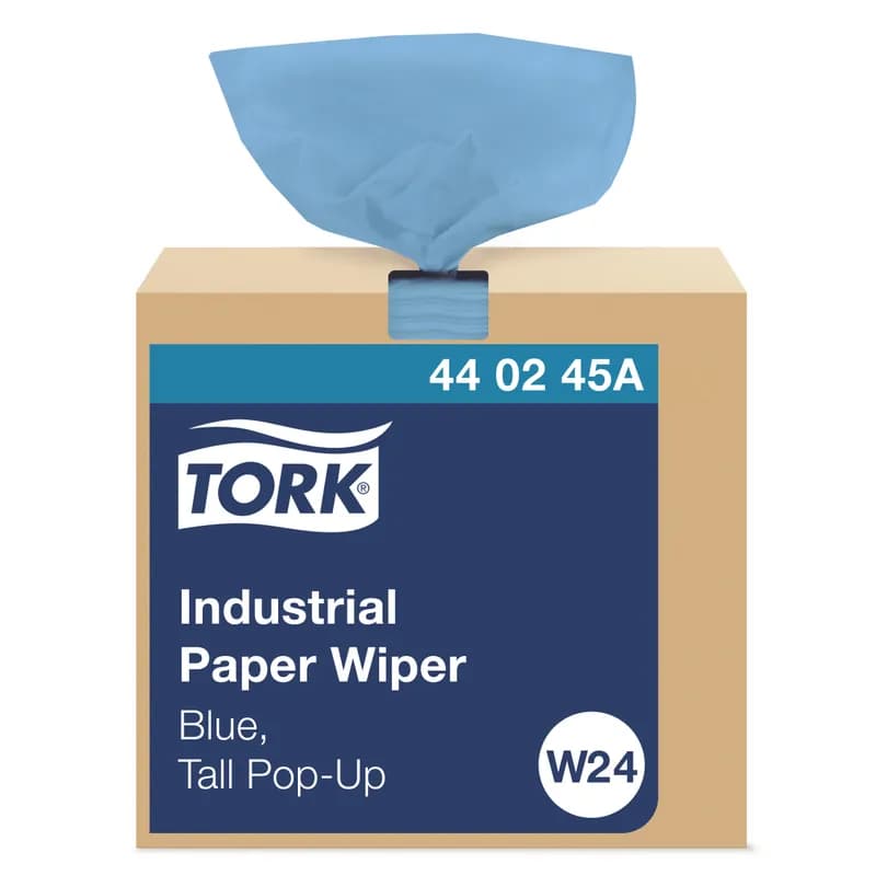 Tork Cleaning Wipe 16.5X8.54 IN Paper Blue Interfold Refill Pop-Up Box Industrial 90 Count/Pack 10 Packs/Case