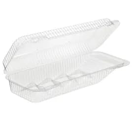 Essentials Take-Out Container Hinged 12.375X5.5X2.625 IN RPET Clear Rectangle 250/Case