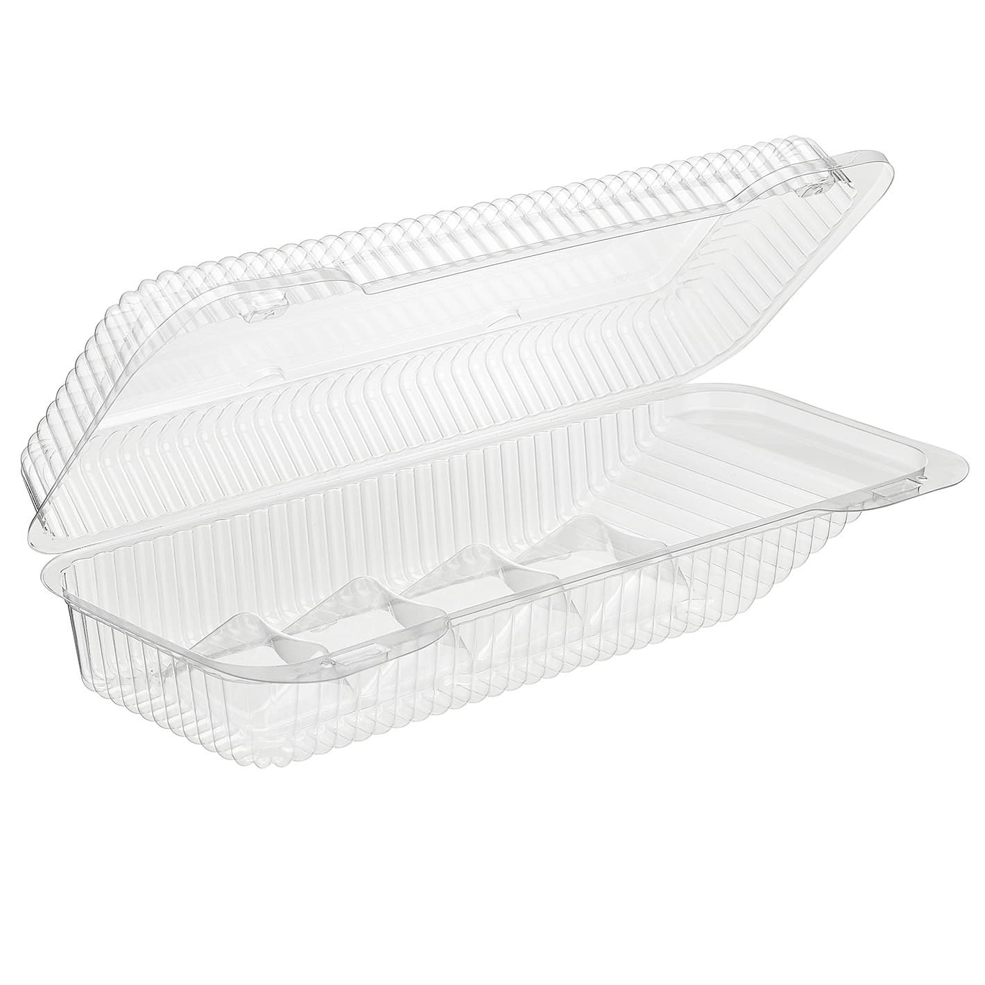 Essentials Take-Out Container Hinged 12.375X5.5X2.625 IN RPET Clear Rectangle 250/Case