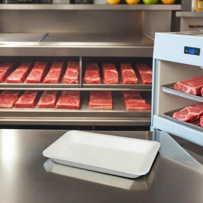 11P Meat Tray 7X11X1.34 IN Polystyrene Foam White Rectangle Heavy 400/Bundle