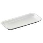 1HALF Meat Tray 3.75X8.38X0.88 IN Polystyrene Foam White Rectangle 1000/Case