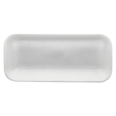 1HALF Meat Tray 3.75X8.38X0.88 IN Polystyrene Foam White Rectangle 1000/Case
