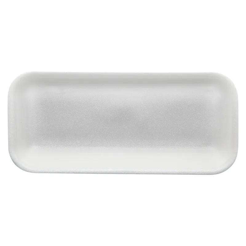 1HALF Meat Tray 3.75X8.38X0.88 IN Polystyrene Foam White Rectangle 1000/Case