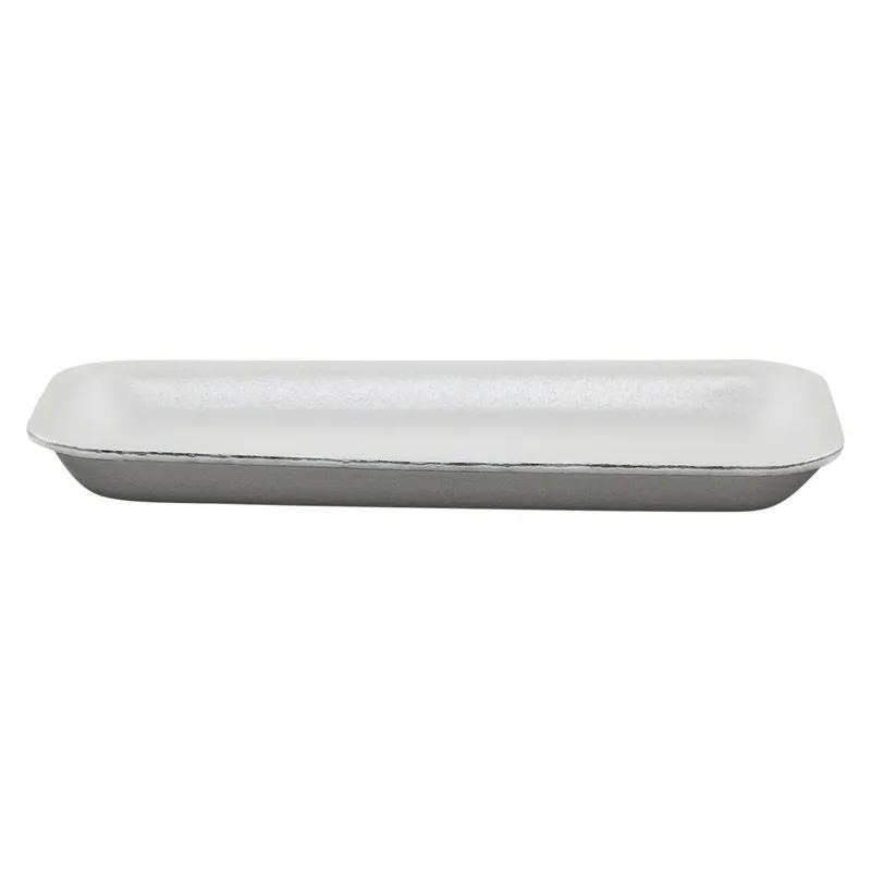 1HALF Meat Tray 3.75X8.38X0.88 IN Polystyrene Foam White Rectangle 1000/Case