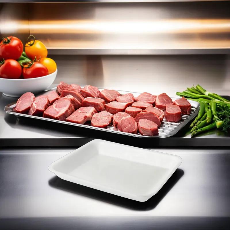 4P Meat Tray 6.75X9.25X1.31 IN Polystyrene Foam Rectangle 500/Case