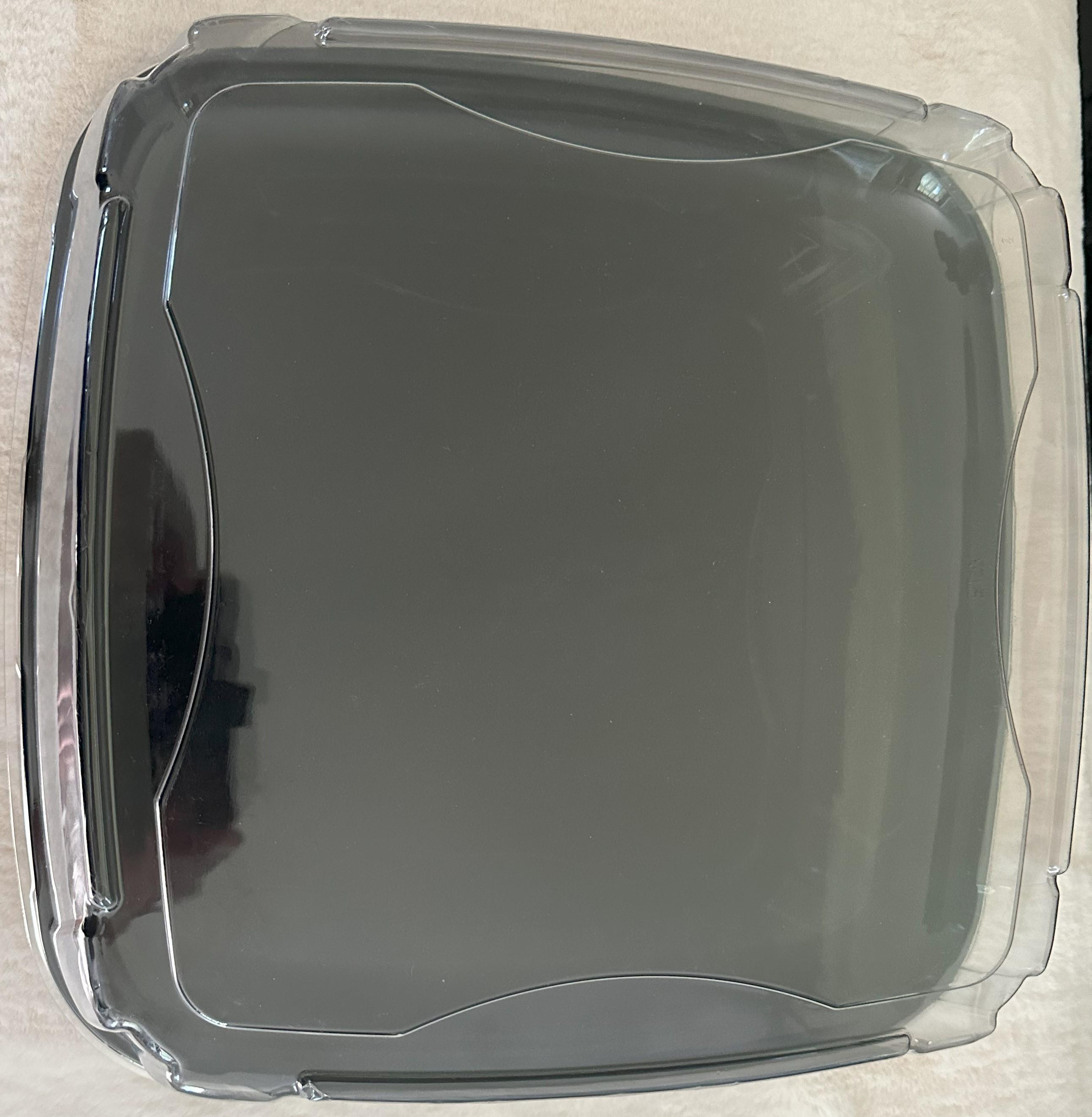 Serving Tray Base & Lid Combo 16X16 IN PP PET Black Clear Square Anti-Fog 25/Case