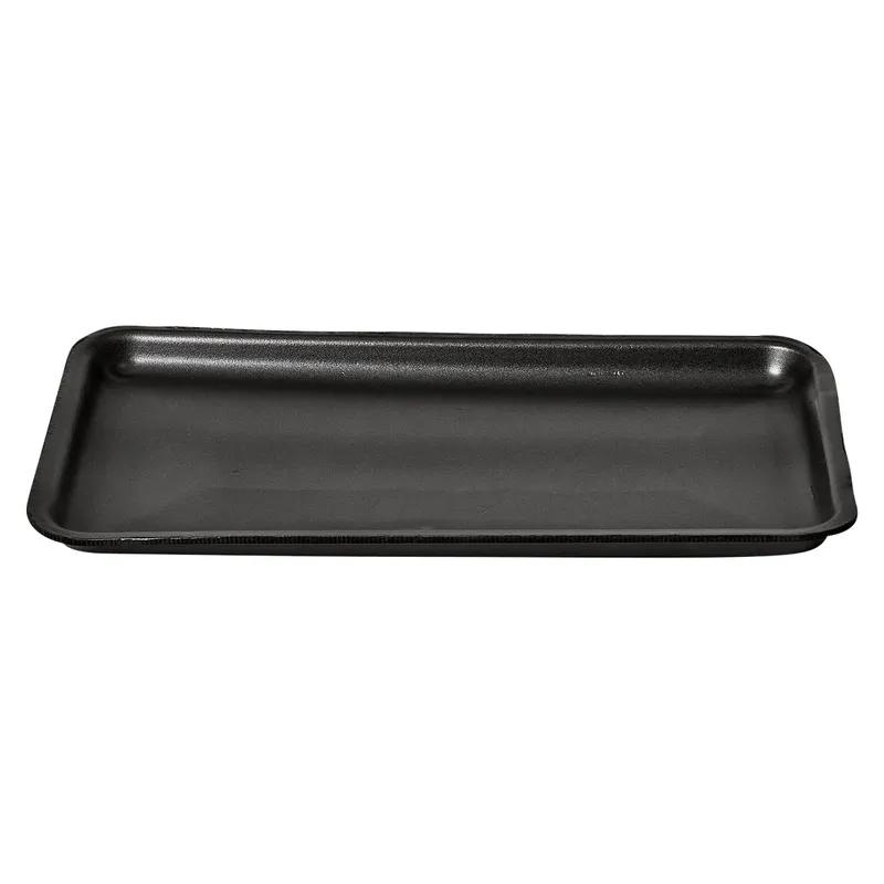 1525S Meat Tray 8X14.75X0.9 IN Polystyrene Foam Black Rectangle 250/Case