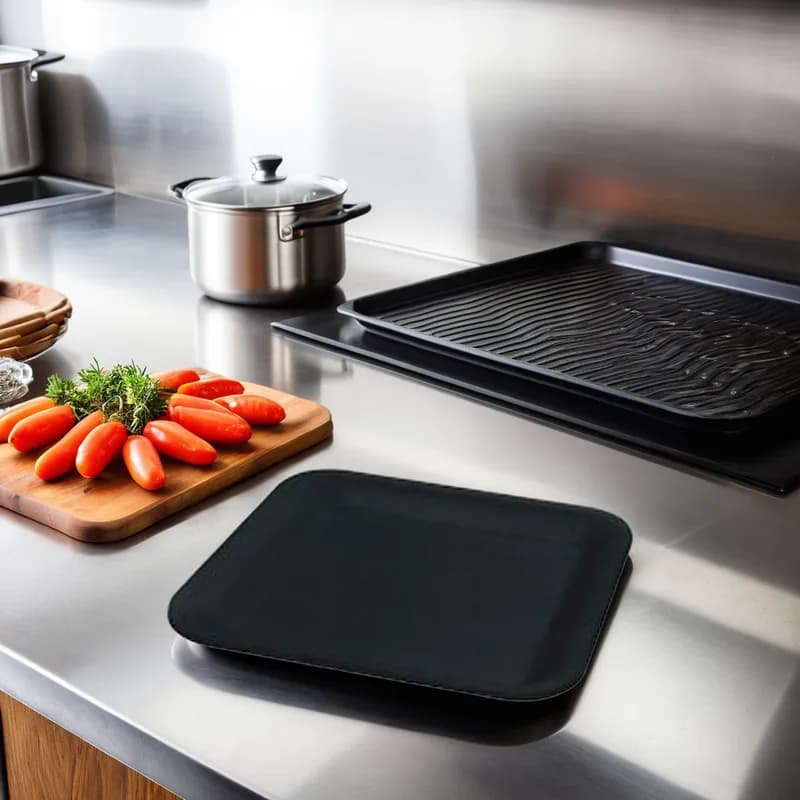 12S Meat Tray 9X11X0.63 IN Polystyrene Foam Black Rectangle 250/Case