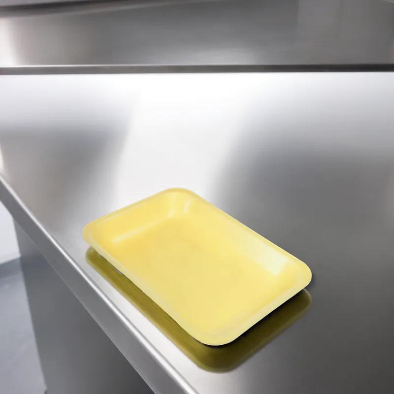 16S Tray 12.38X7.38X0.63 IN Polystyrene Foam Yellow Rectangle 250/Case