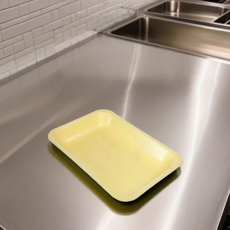 16S Tray 12.38X7.38X0.63 IN Polystyrene Foam Yellow Rectangle 250/Case