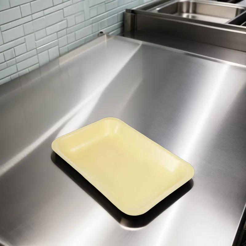 16S Tray 12.38X7.38X0.63 IN Polystyrene Foam Yellow Rectangle 250/Case