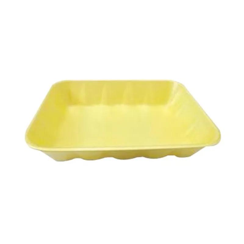 20K Meat Tray 12X8.75X2.4 IN Polystyrene Foam Yellow Rectangle 100/Bundle