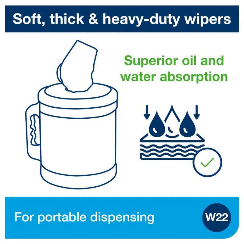 Tork ShopMax Cleaning Wipe 13.1X9.9 IN 218.333 FT Blue Centerpull Refill Dry Heavy Duty 200 Count/Pack 2 Packs/Case