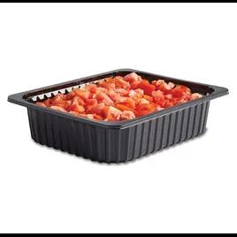 FreshGreens Take-Out Container Base 1/2 Size 12.38X10.25X2.99 IN PET Black Rectangle Film Sealable 1320/Pallet