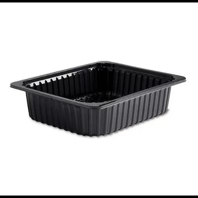 FreshGreens Take-Out Container Base 1/2 Size 12.38X10.25X2.99 IN PET Black Rectangle Film Sealable 1320/Pallet