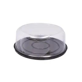 DisplayCake® Cake Container & Lid Combo With Dome Lid 8 IN PET Black Clear Round 100 Count/Case 16 Cases/Pallet