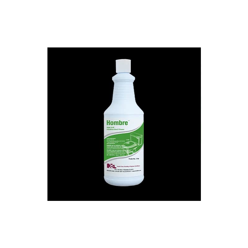 HOMBRE Toilet Bowl Cleaner 4X4X9.5 IN 32 FLOZ Heavy Duty RTU Hydrochloric Acid 12/Case