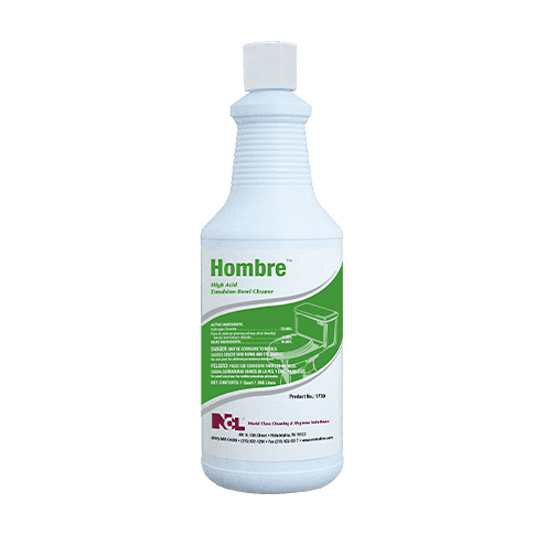 HOMBRE Toilet Bowl Cleaner 4X4X9.5 IN 32 FLOZ Heavy Duty RTU Hydrochloric Acid 12/Case