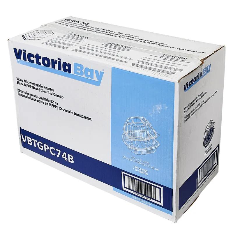Victoria Bay Container & Lid Combo Roaster Plastic Black Clear Zip Seal 110/Case