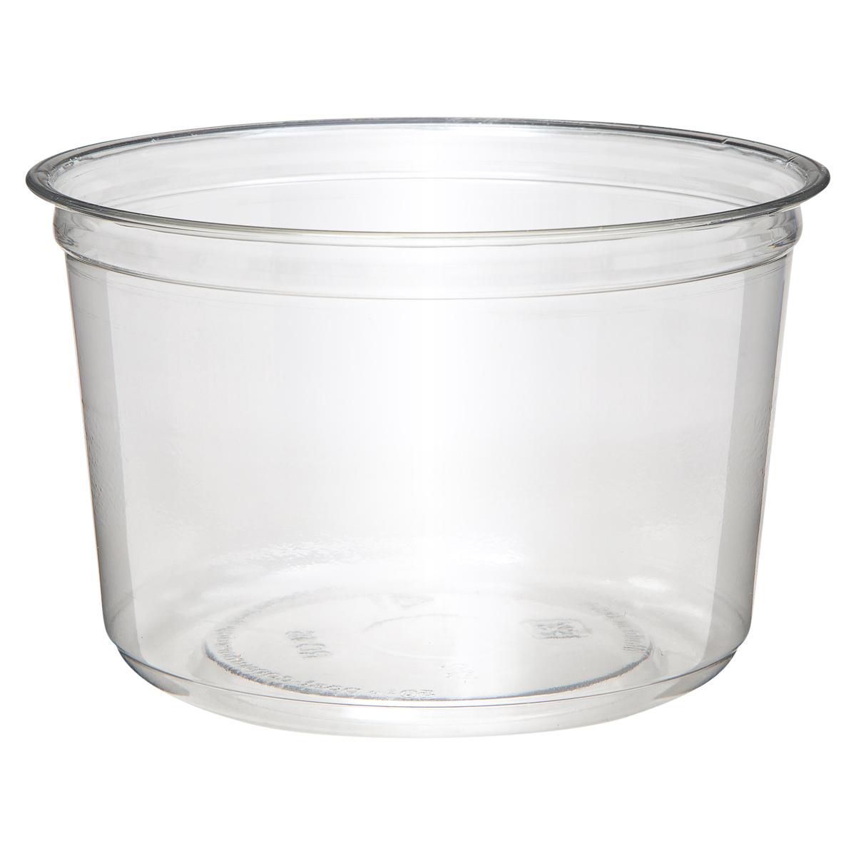 Victoria Bay Deli Container Base 16 OZ RPET Clear Round 50 Count/Pack 10 Packs/Case 500 Count/Case