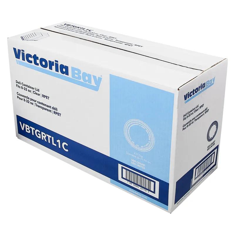 Victoria Bay Lid RPET Clear Round For 8-32 OZ Deli Container Recessed 50 Count/Pack 10 Packs/Case 500 Count/Case