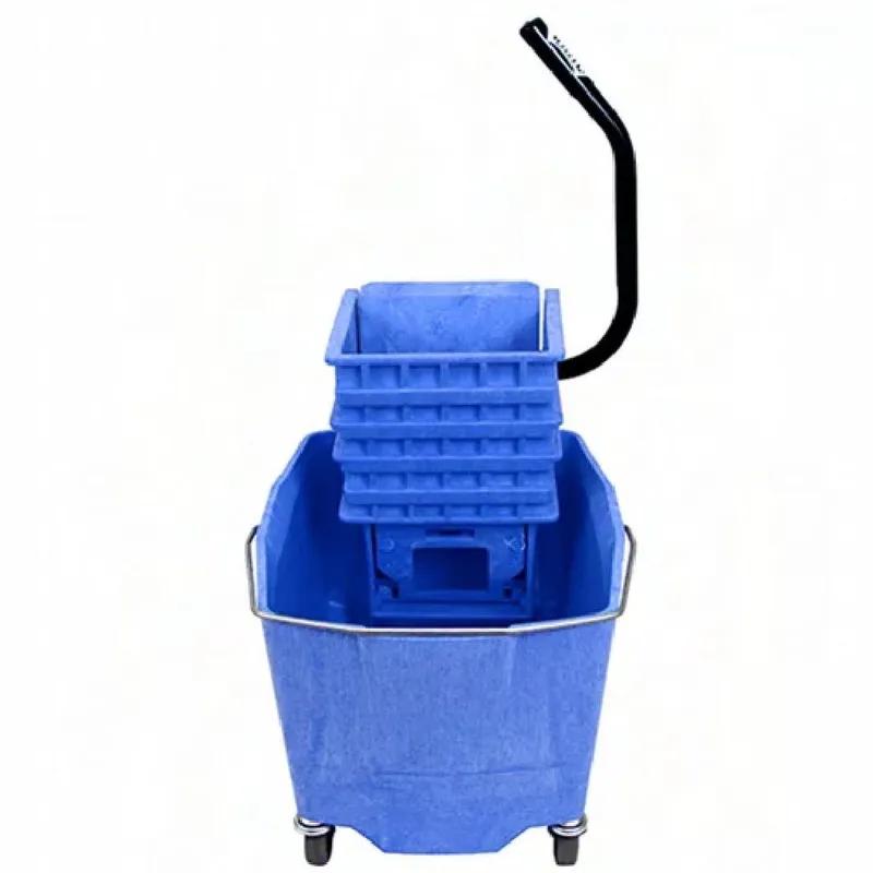 Mop Bucket & Wringer 26-35 QT Plastic Blue Side Press 1/Each