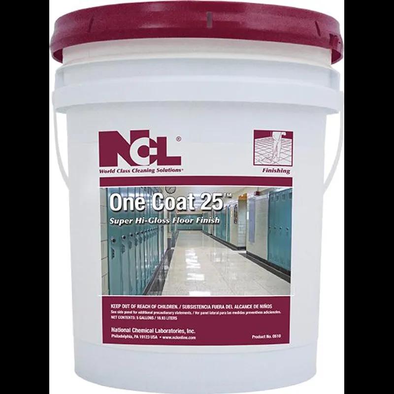 One Coat 25 Floor Finish 5 GAL Burnishing RTU Metal Bonded Integrated Polymer 1/Pail
