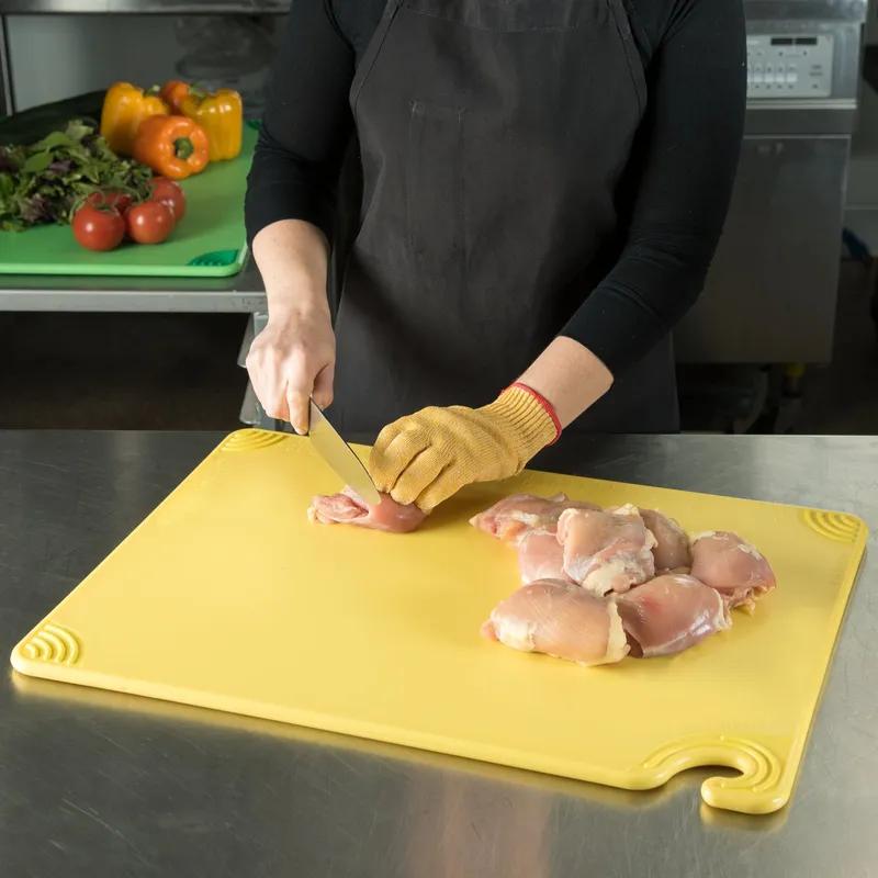 San Jamar Saf-T-Grip Cutting Board 18X24X0.5 IN Yellow 1/Each