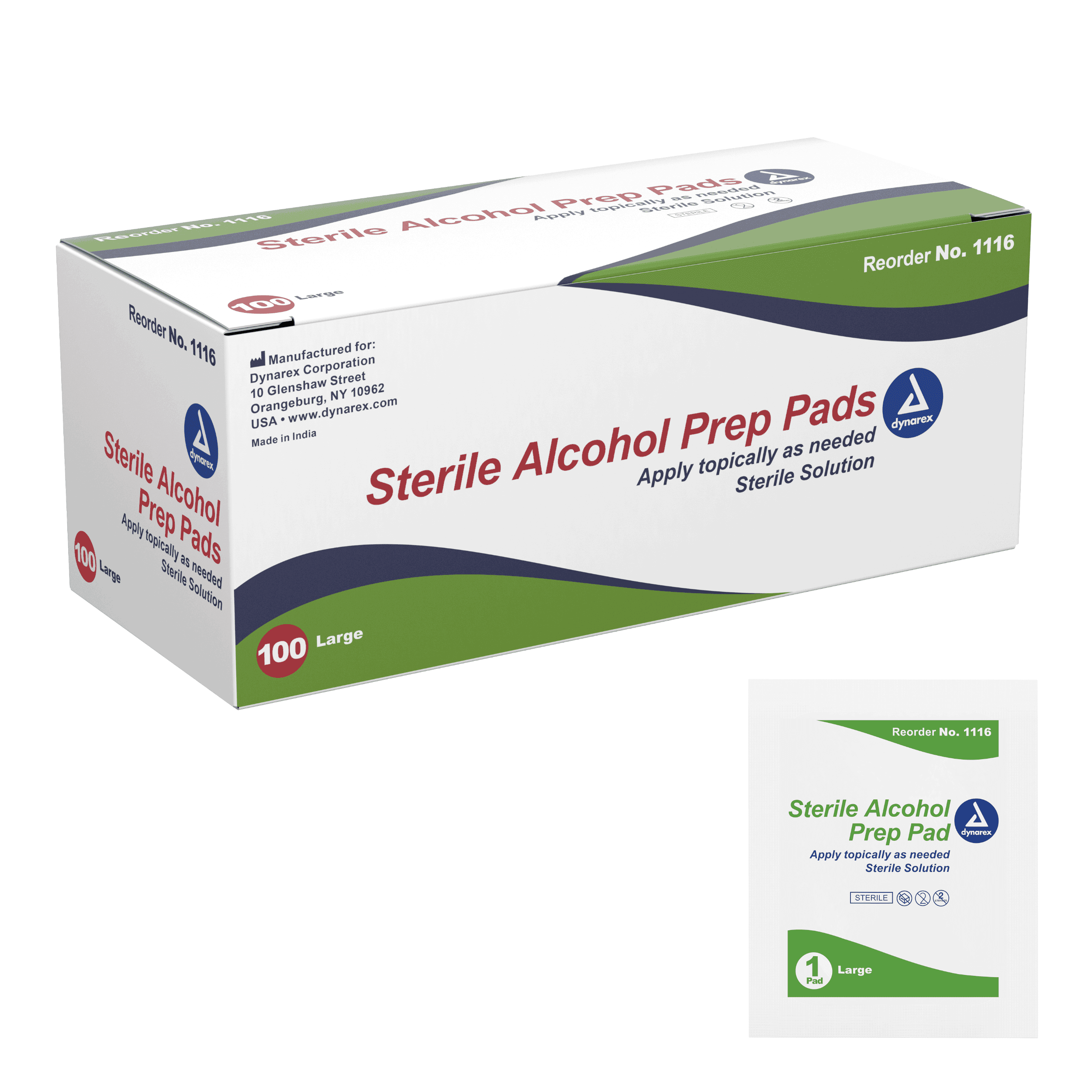 Alcohol Prep Pad 3 IN Large 100/Box