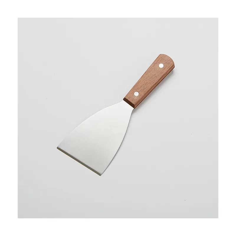 Griddle Scraper Stainless Steel Brown Silver Slant-Edge Hand Wash 1/Each