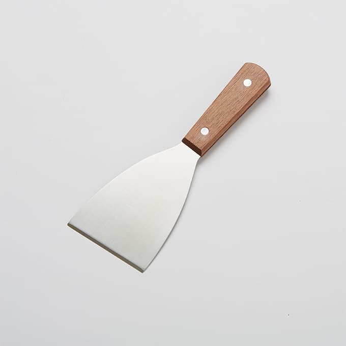 Griddle Scraper Stainless Steel Brown Silver Slant-Edge Hand Wash 1/Each