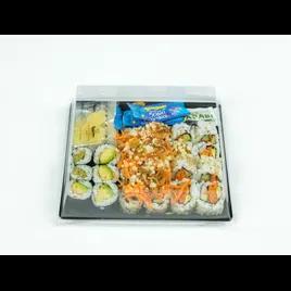Take-Out Tray 10X10 IN PP PET Black Square 80/Case