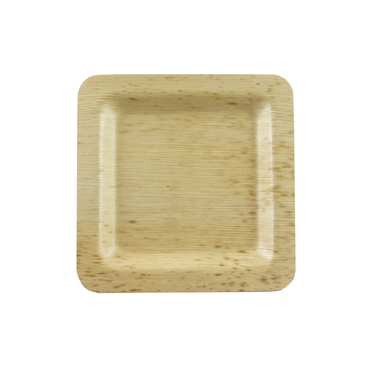 Plate 5.92X5.92 IN Bamboo Leaf Natural Square 10 Count/Pack 10 Packs/Case 100 Count/Case
