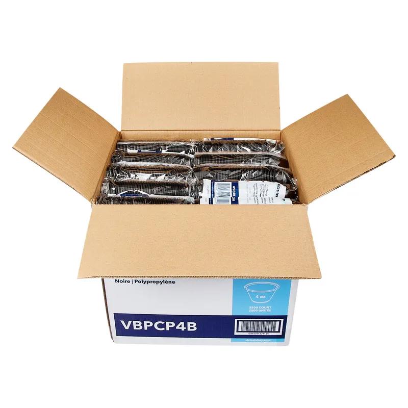 Victoria Bay Souffle & Portion Cup 4 OZ PP Black Round 50 Count/Pack 50 Packs/Case 2500 Count/Case