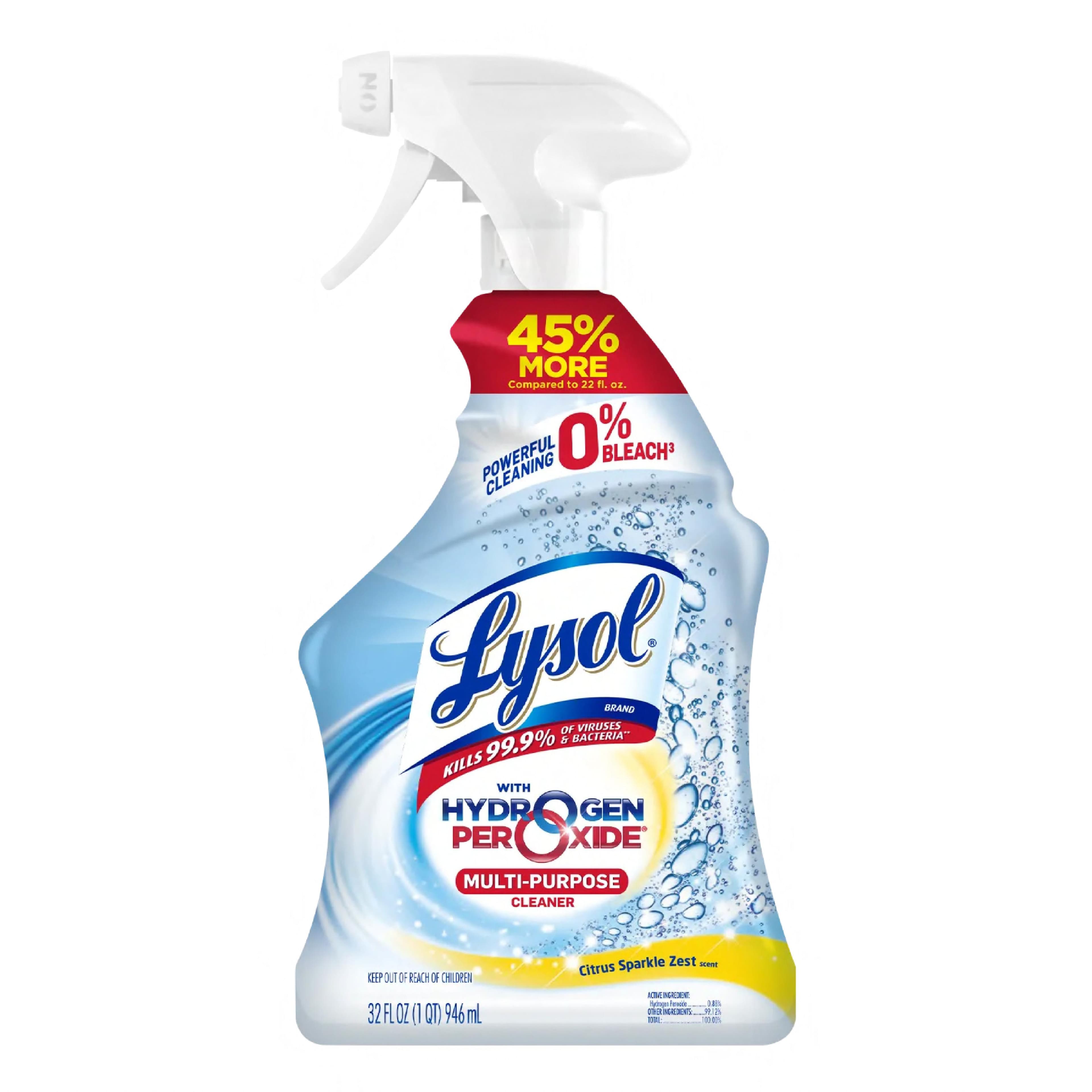 Lysol® Citrus Sparkle Zest All Purpose Cleaner 32 OZ Hydrogen Peroxide Multi-Purpose 9/Case