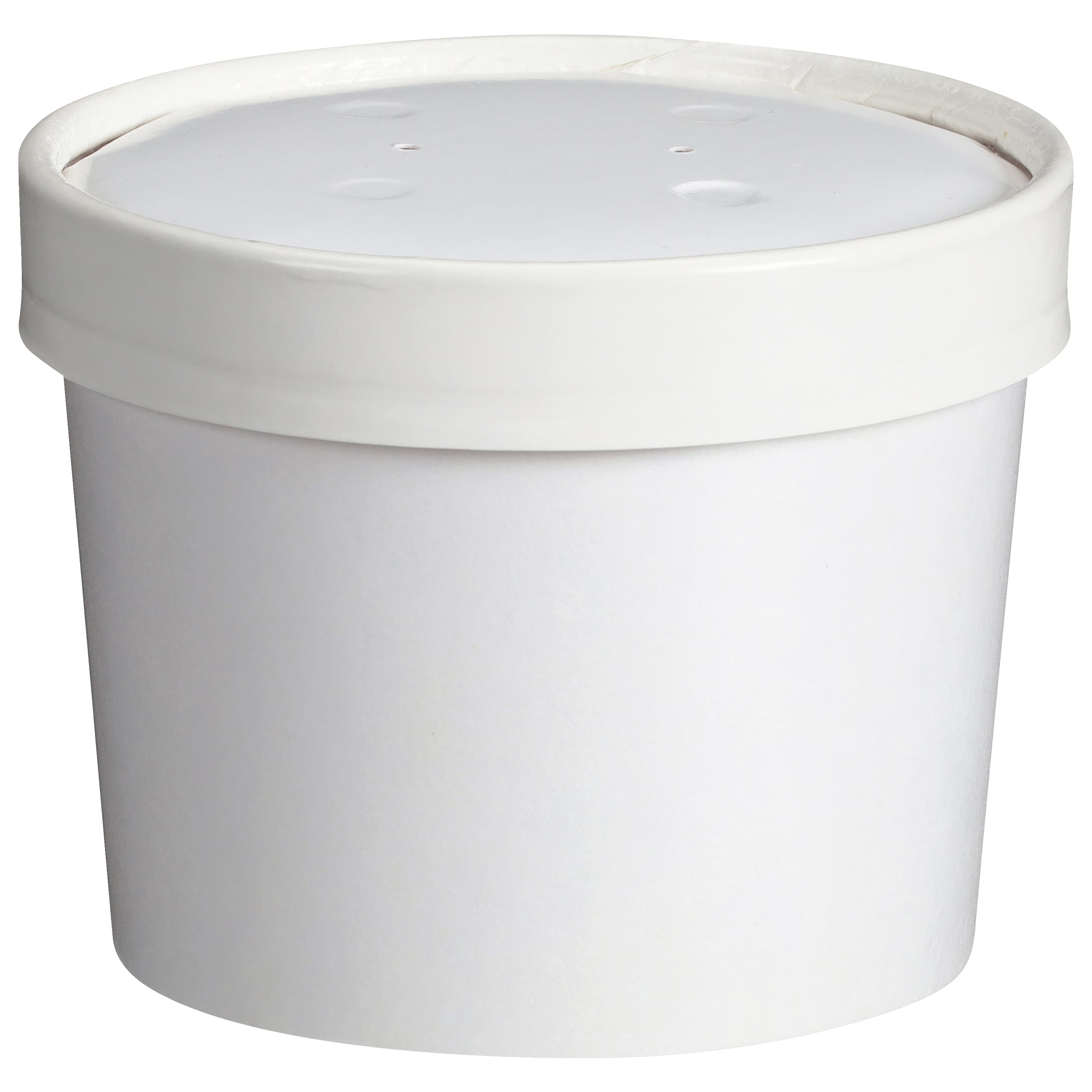 Soup Food Container Base & Lid Combo With Flat Lid 12 OZ Paperboard White Round 250/Case