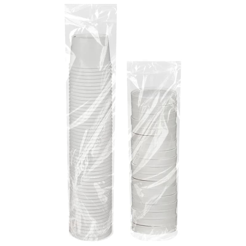 Soup Food Container Base & Lid Combo With Flat Lid 12 OZ Paperboard White Round 250/Case