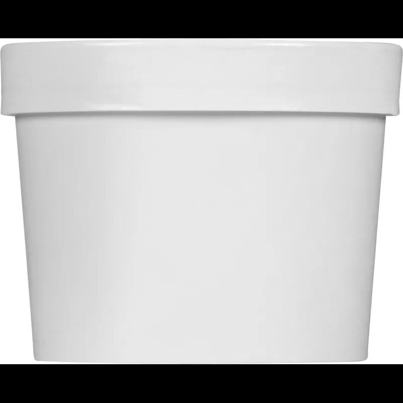 Soup Food Container Base & Lid Combo With Flat Lid 12 OZ Paperboard White Round 250/Case