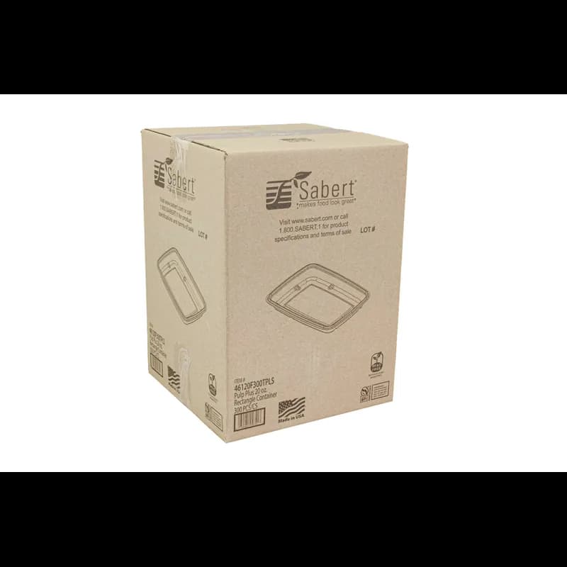 Pulp Plus™ Take-Out Container Base 20 OZ 6X9 IN Pulp Fiber Natural Rectangle 300/Case