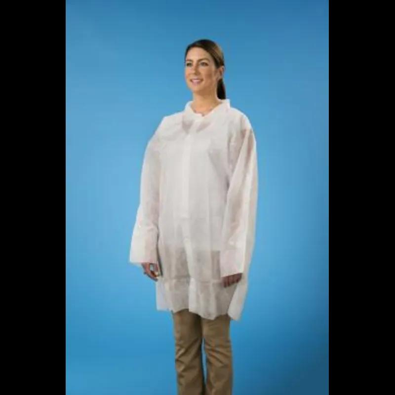 Lab Coat White PP Light Weight 25/Case