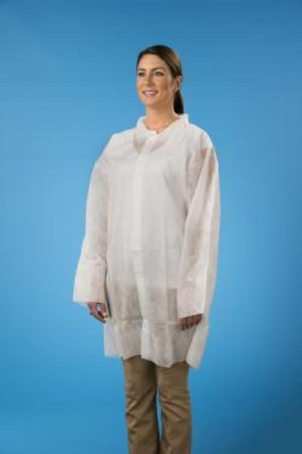 Lab Coat White PP Light Weight 25/Case