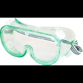 Goggles OS Green Clear Plastic With Green Frame Clear Lens Indirect Ventilation 1/Pair