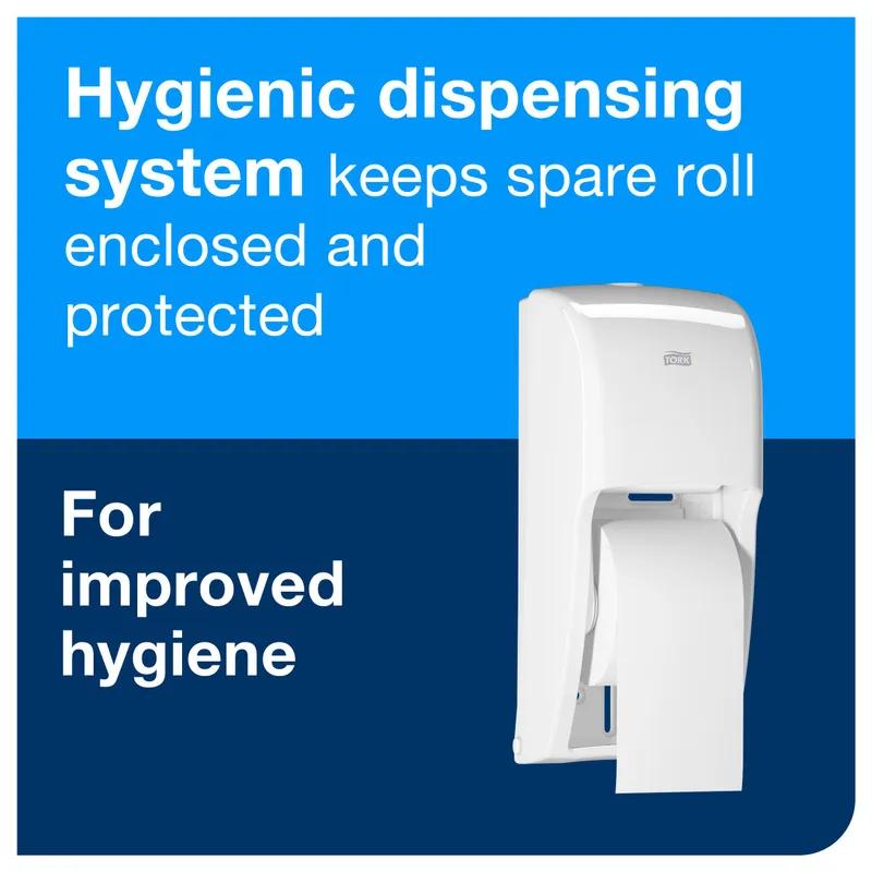 Tork Elevation Toilet Paper Dispenser T7 6.5X6.3X14.2 IN Plastic White Vertical Coreless High Capacity Universal 1/Each