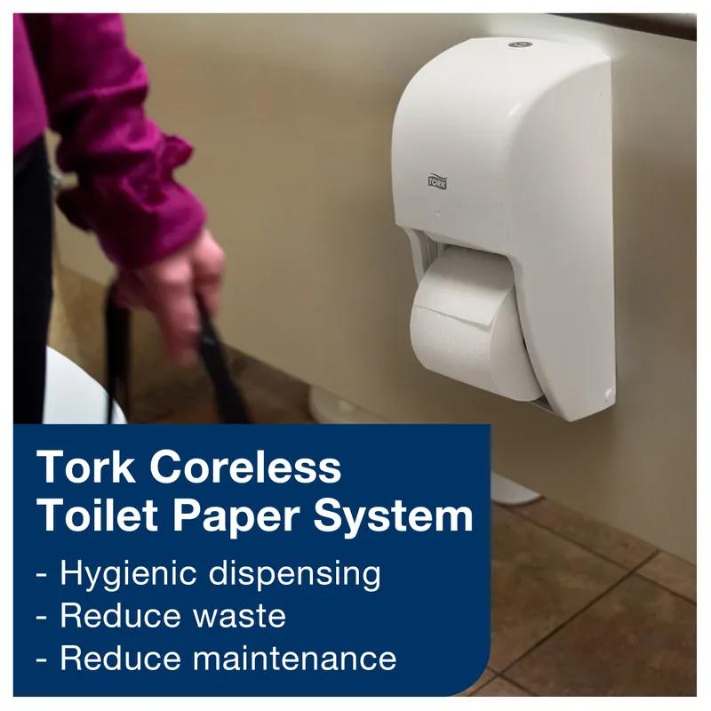 Tork Elevation Toilet Paper Dispenser T7 6.5X6.3X14.2 IN Plastic White Vertical Coreless High Capacity Universal 1/Each