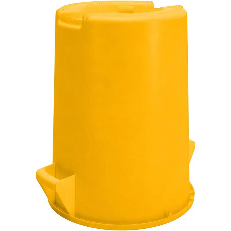 Bronco™ Trash Can 21.43X21.43X27.90 IN 32 GAL Yellow Round LLDPE 4/Case
