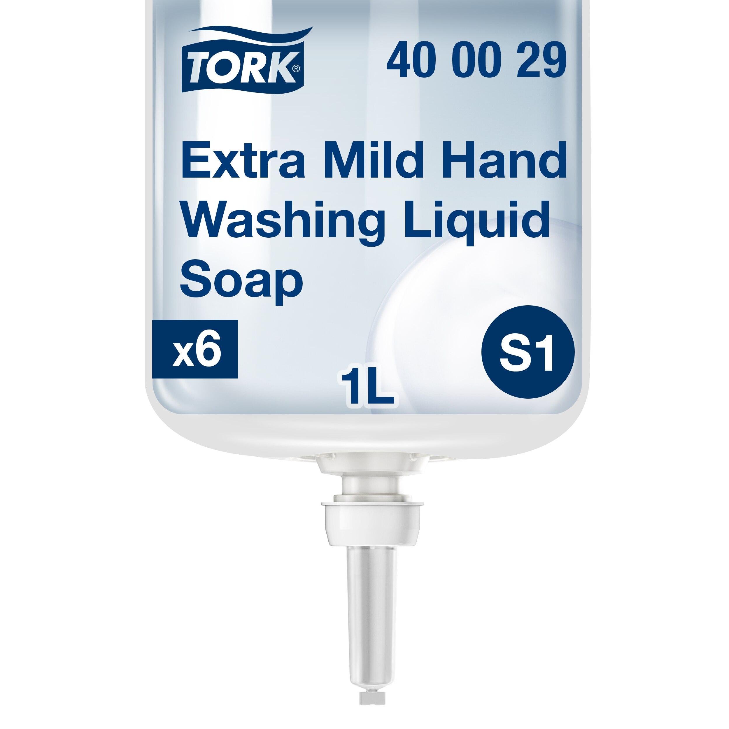 Tork Hand Soap Liquid 1 L Perfume-Free Clear Lotion Extra Mild For S1 1 Count/Pack 6 Packs/Case 6 Count/Case