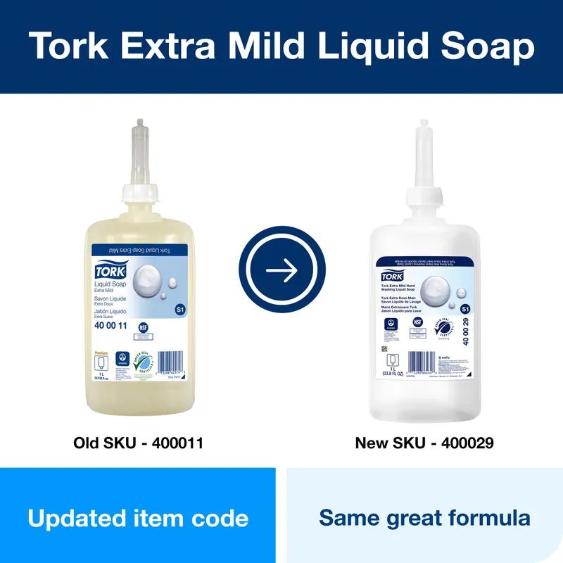 Tork Hand Soap Liquid 1 L Perfume-Free Clear Lotion Extra Mild For S1 1 Count/Pack 6 Packs/Case 6 Count/Case