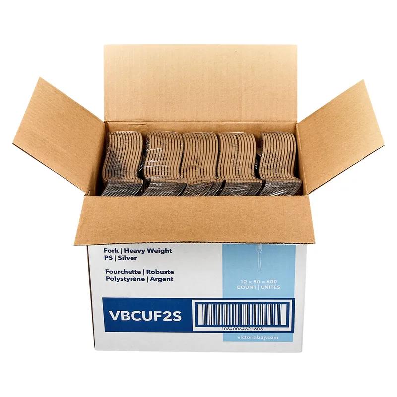 Victoria Bay Fork 7 IN PS Silver Heavyweight Unwrapped 50 Count/Pack 12 Packs/Case 600 Count/Case