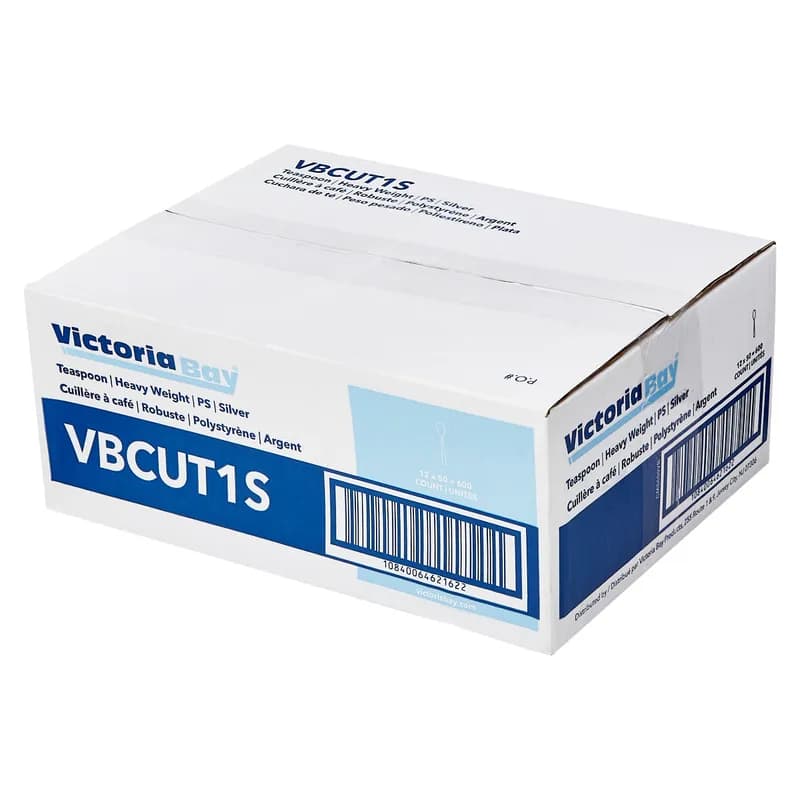 Victoria Bay Teaspoon 7 IN PS Silver Heavyweight Unwrapped 50 Count/Pack 12 Packs/Case 600 Count/Case