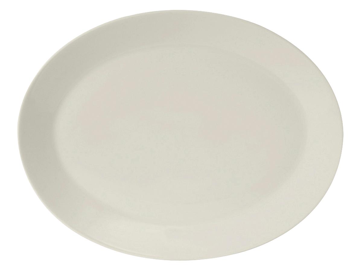 AlumaTux Modena Platter 15.375X11.875 IN China Pearl White Oval Fully Vitrified 6/Case